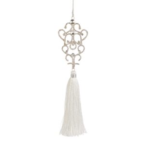 Adorno con borla y broche / Jeweled Brooch Top Tassel Ornament
