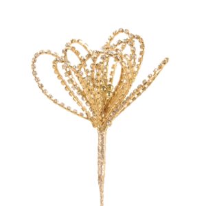 Vara flor con pedrería dorada / Gold Rhinestone Flower Stem
