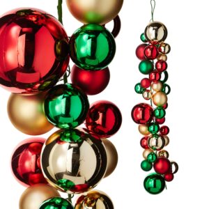 Guirnalda de esferas rojo verde y dorado / Red Green and Gold Ball Garland