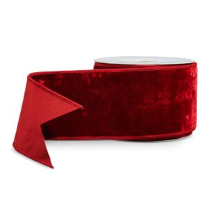 Listón alámbrico terciopelo rojo / Deep Red Velvet Wired Ribbon