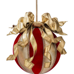 Esfera decorativa de terciopelo con moño / Velvet with Bow Ball Ornament